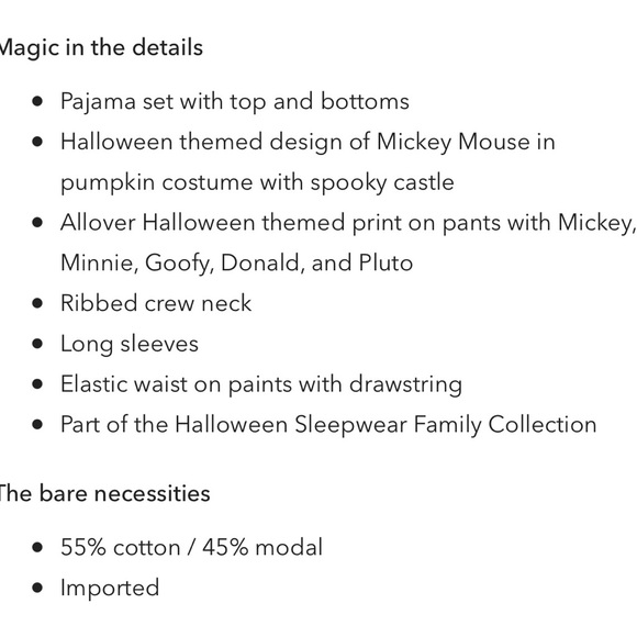 NWT Disney Large Halloween Pajama Set - Picture 5 of 6